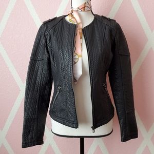 NEW YORK & COMPANY FAUX LEATHER JACKET